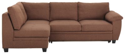 Collection - Fernando Fabric Left Hand Corner - Sofa Bed - Choc